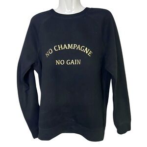 Brunette the Label | No Champagne No Gain Sweatshirt Black Size S/M